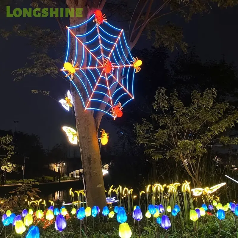 Outdoor Lighting Tree - Voor Halloween Spider Web LED-verlichting voor