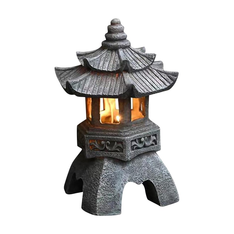 Outdoor Zen Lighting - Pagodestatues Buitenverlichting op zonne-energie Japanse tuindecoratie