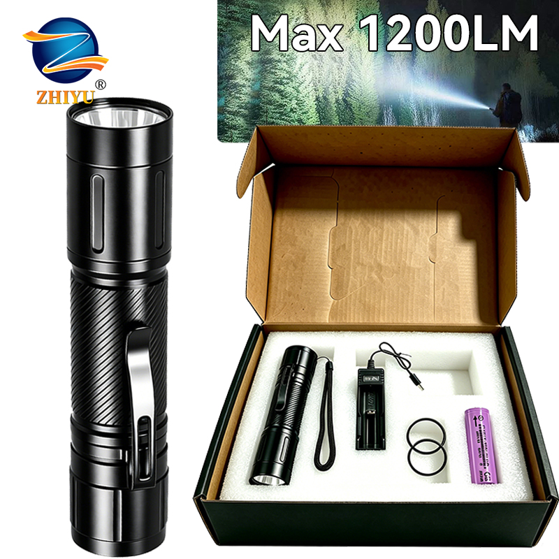 Outdoor Lighting House - 1200LM LED-zaklamp met vaste focus, krachtige