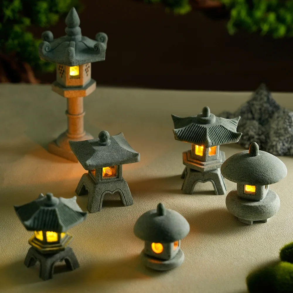 Outdoor Zen Lighting - Mini Pagode Lantaarn Licht Tuinbeeld Micro