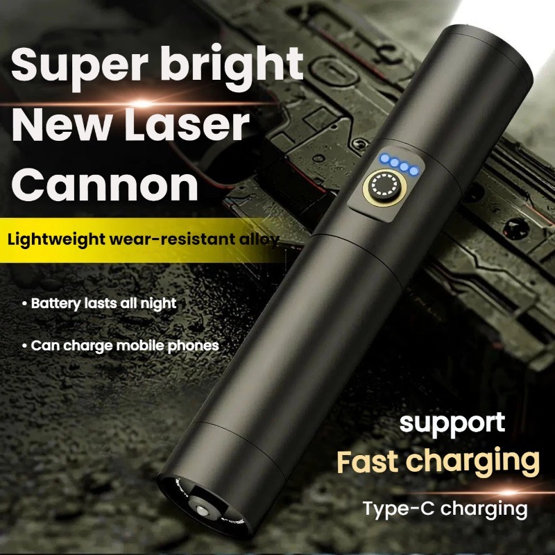 Outdoor Lighting Types - Sterk licht LED-zaklamp Type-C Opladen Telescopische