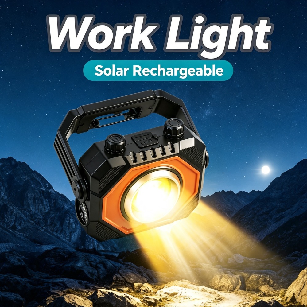 Outdoor Lighting Usb - Nieuwe multifunctionele COB-werklamp, oplaadbaar via zonne-energie