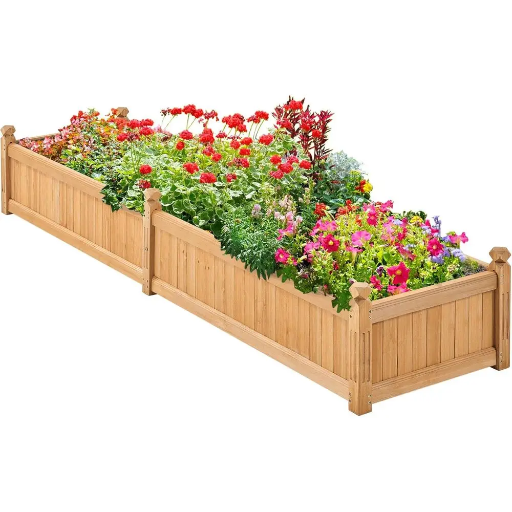 Outdoor Lighting Box - Lichtbruine houten verhoogde moestuinbak - buiten