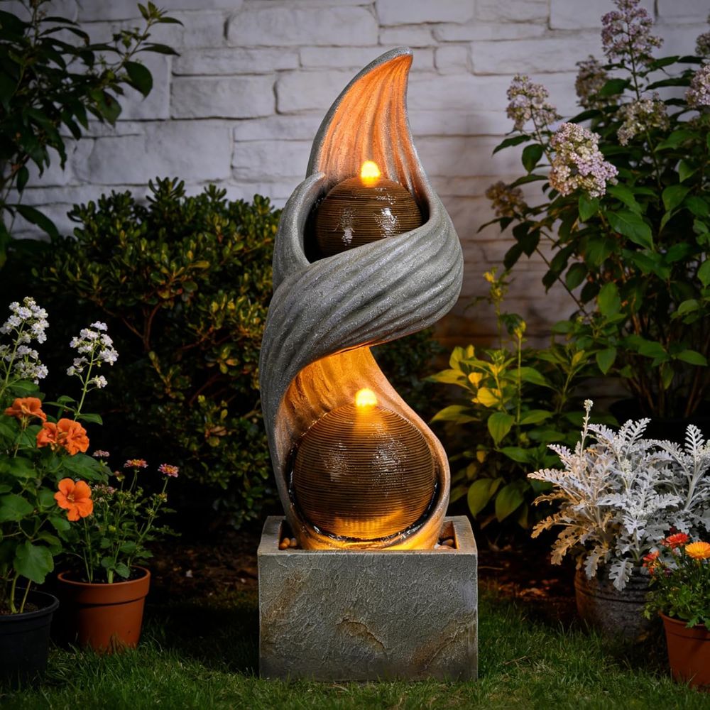 Outdoor Zen Lighting - 42,9 inch hoge grote waterfontein voor