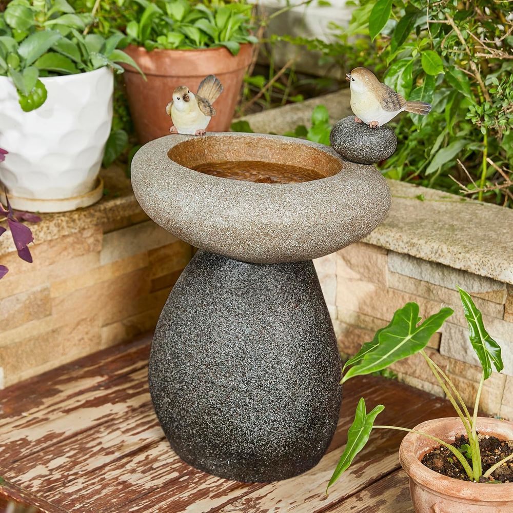 Outdoor Zen Lighting - 20,75 inch hoge waterfontein met LED-verlichting