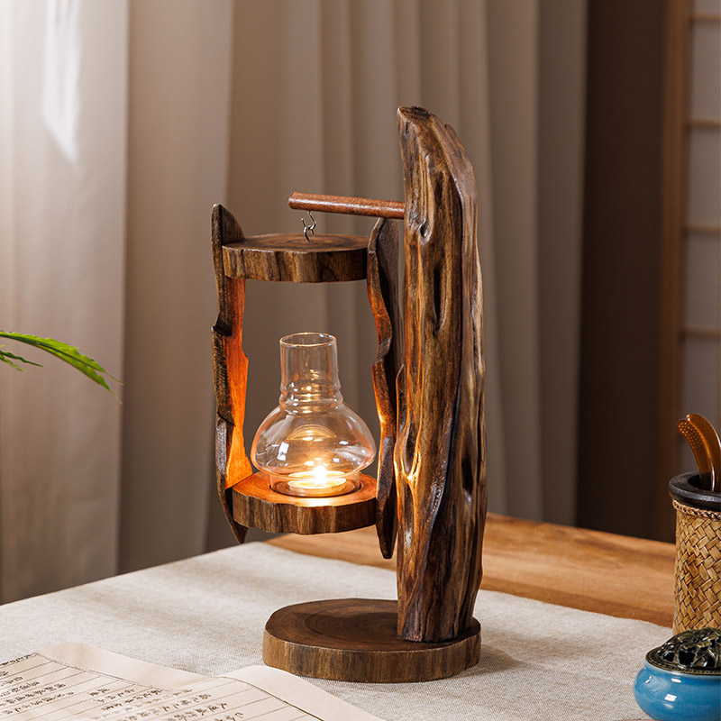 Outdoor Zen Lighting - Log Windlamp Creatieve Kandelaar Retro Zuidoost-Azië