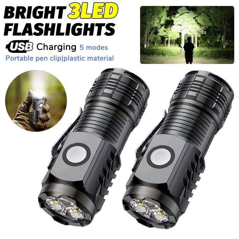 Outdoor Lighting House - Draagbare mini LED-handzaklamp Krachtige zaklamp voor
