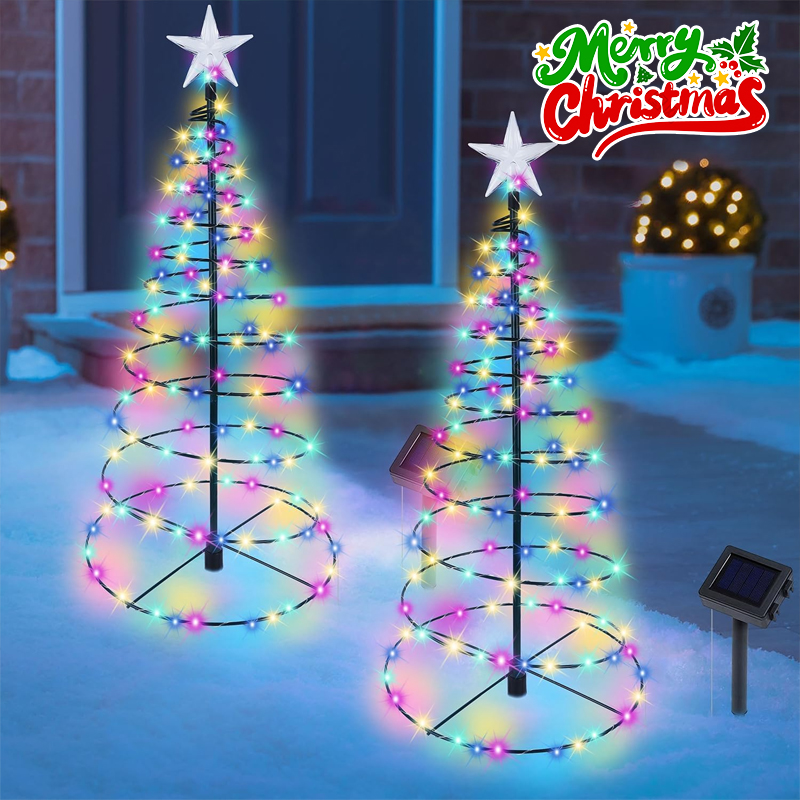 Outdoor Lighting Tree - Kerstboom op zonne-energie LED-licht Warm witte