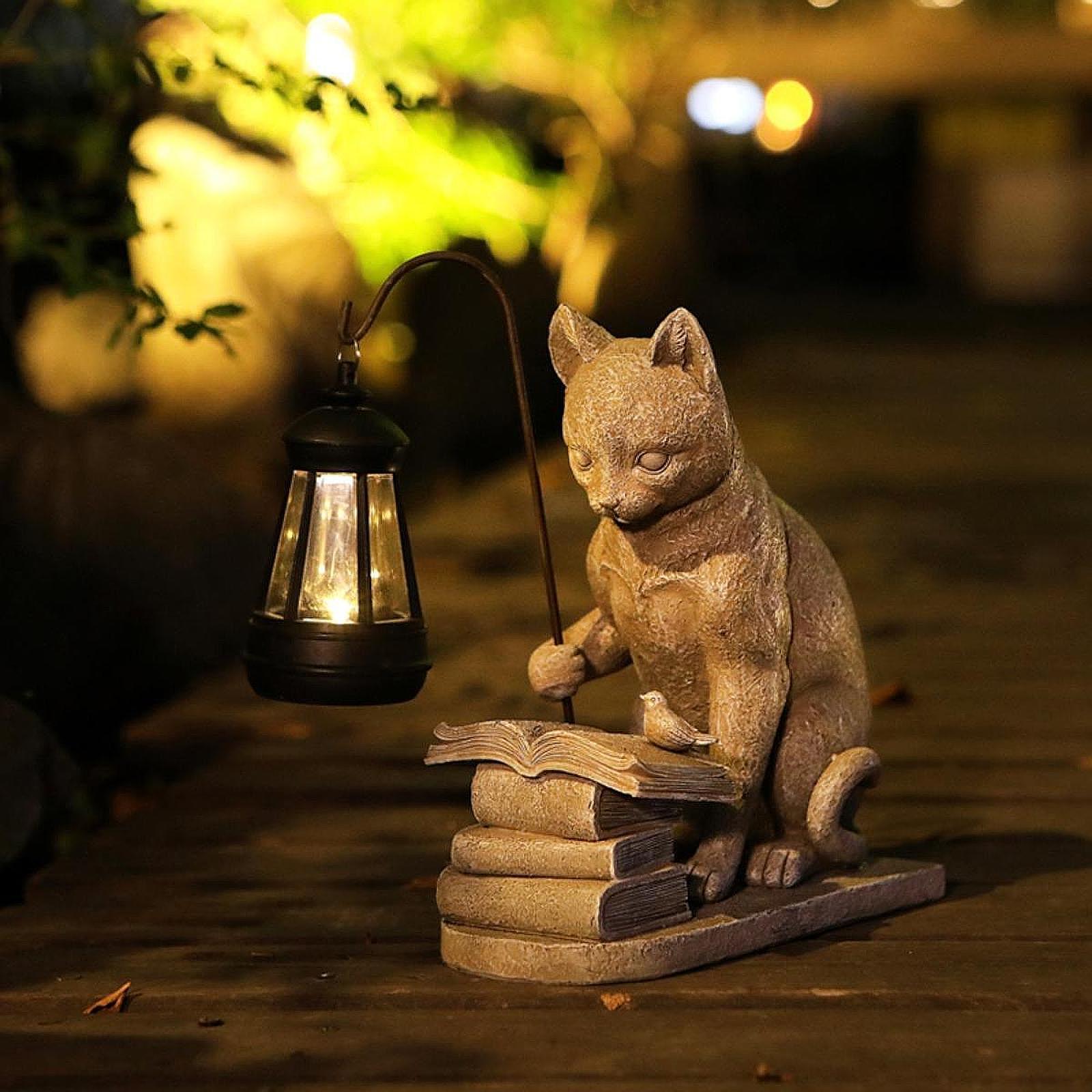 Outdoor Lighting Art - Kat Solar Garden Mini Standbeeld Sculptuur