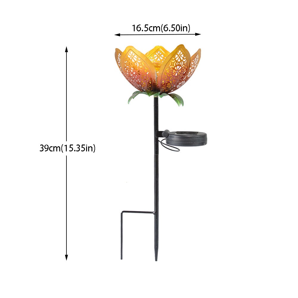 Outdoor Lighting Ground Fixtures - Lotusvormige lamp op zonne-energie, ijzeren grondstekker,