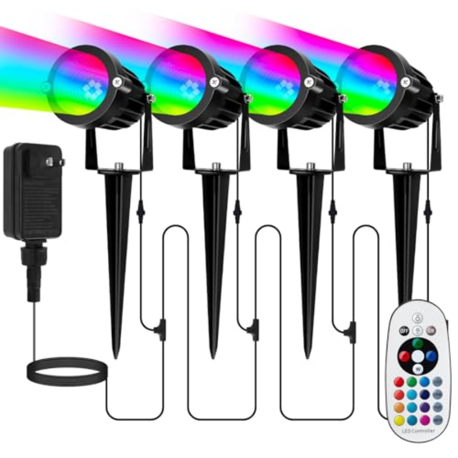 Outdoor Lighting Kits Low Voltage - Spotlight Outdoor voor Halloween Kerstmis: 4-in-1