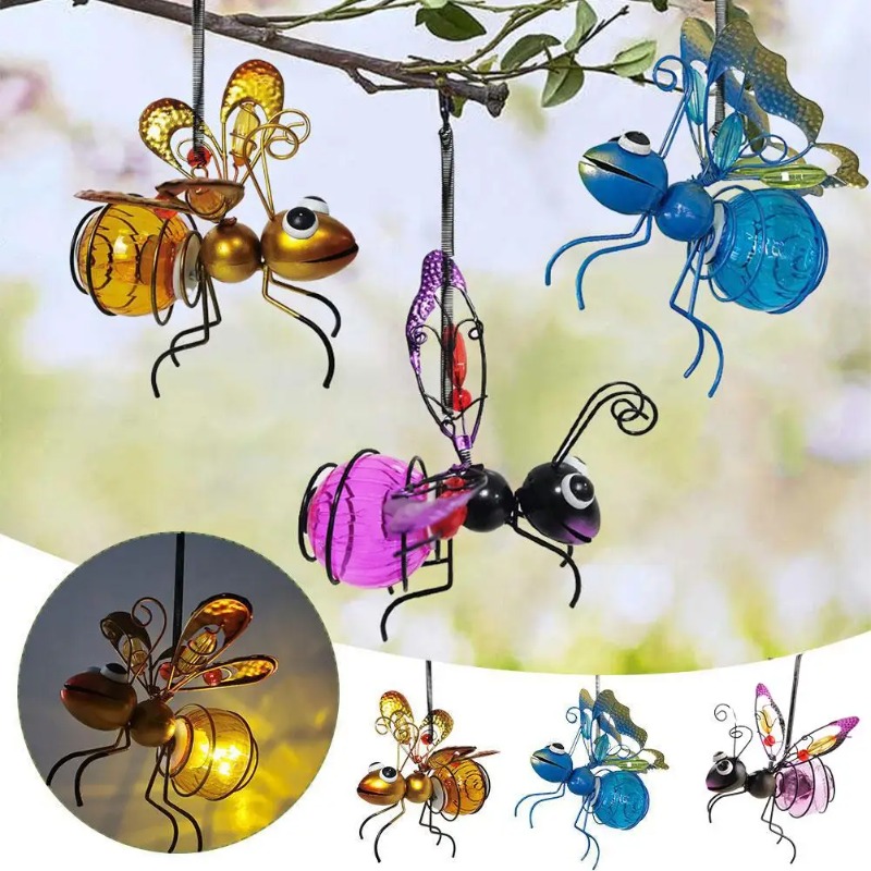 Outdoor Lighting Tree - Solar Iron Insect Statue met LED