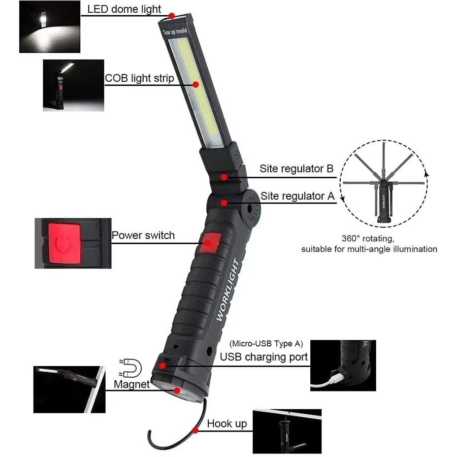 Draagbare LED-zaklamp met magn - Outdoor Lighting Types recensie en prijs
