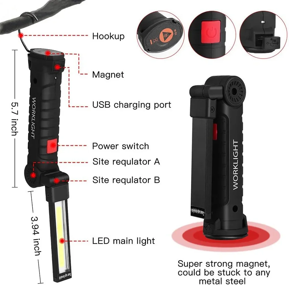 Draagbare COB LED-zaklamp USB  - Outdoor Lighting Usb recensie en prijs