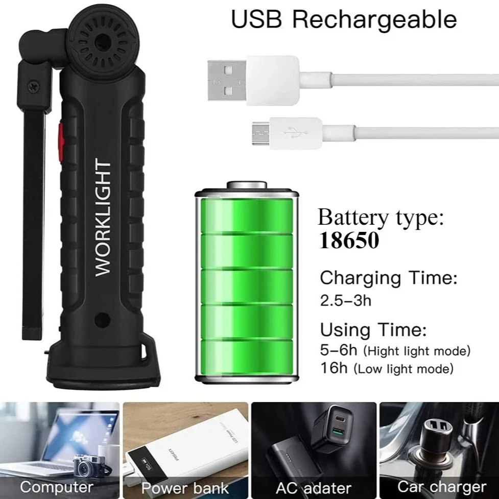 Draagbare COB LED-zaklamp USB  - Outdoor Lighting Usb recensie en prijs