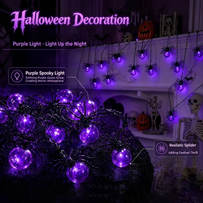 Op batterijen werkende Spider  - Outdoor Lighting Decoration recensie en prijs