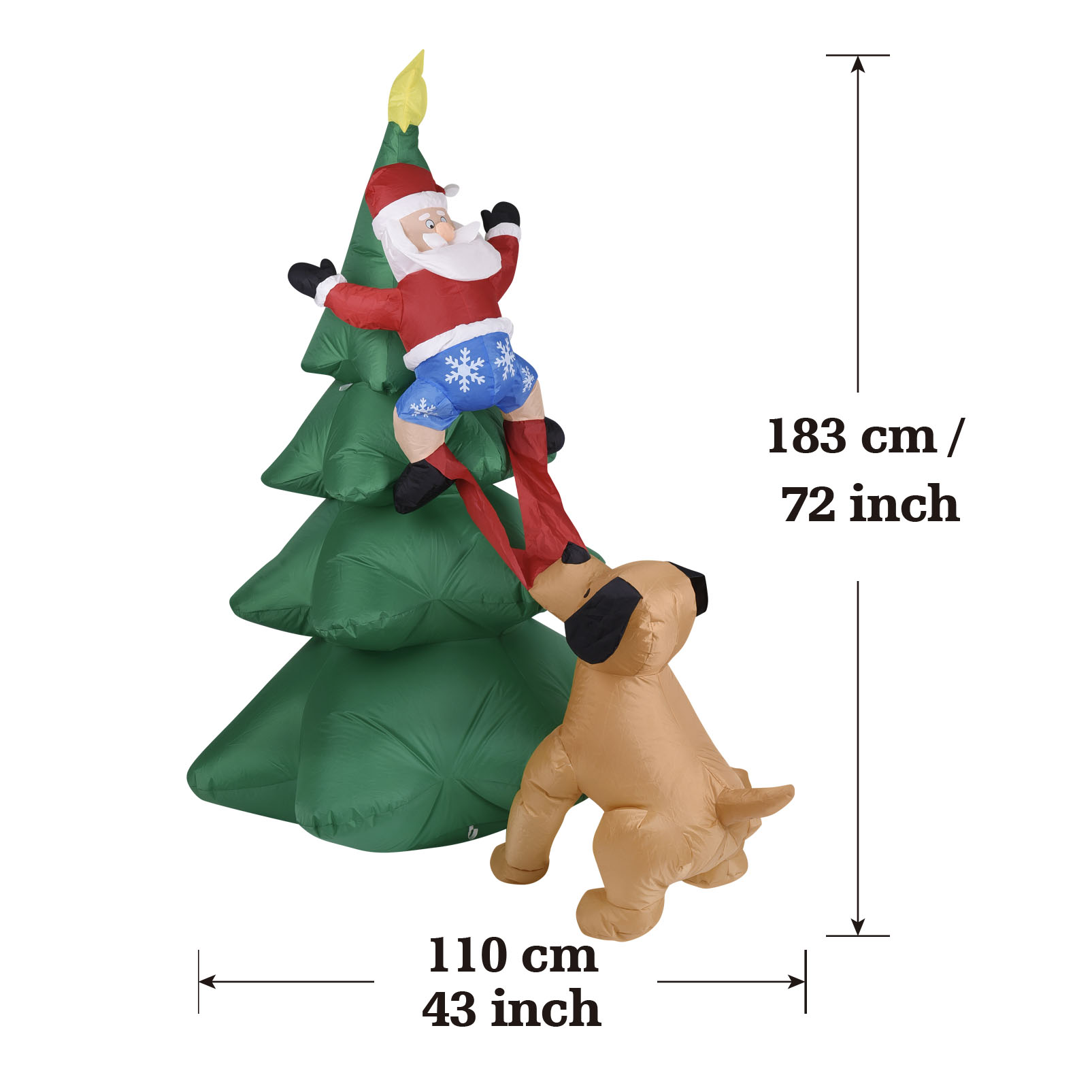 Kerst opblaasbare hond met ker - Outdoor Lighting Tree recensie en prijs