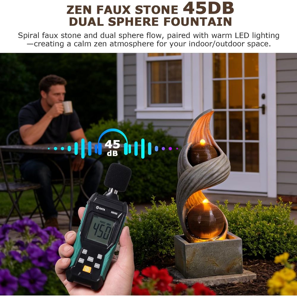 42,9 inch hoge grote waterfont - Outdoor Zen Lighting recensie en prijs