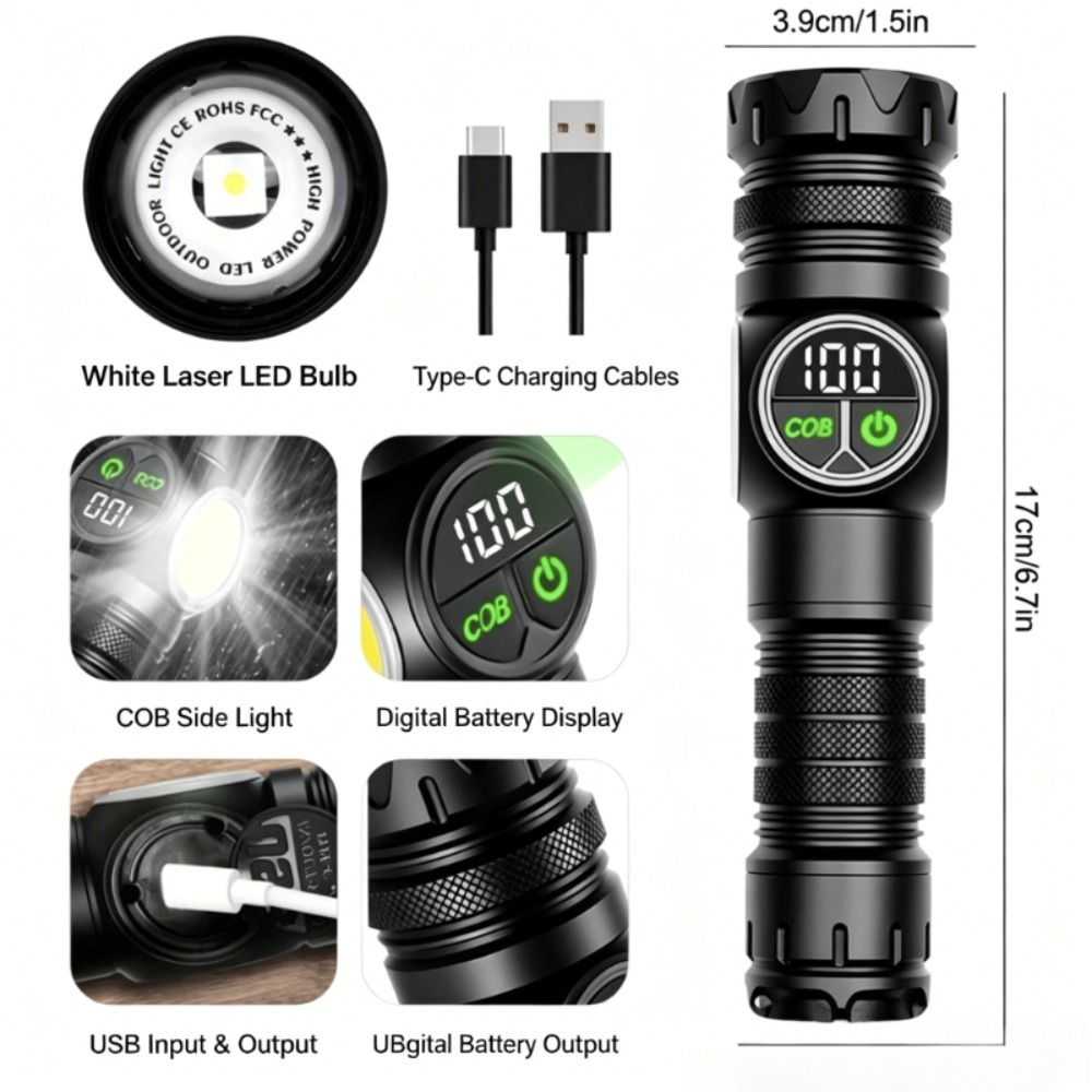 Wit licht LED-zaklamp Type-C O - Outdoor Lighting Types recensie en prijs