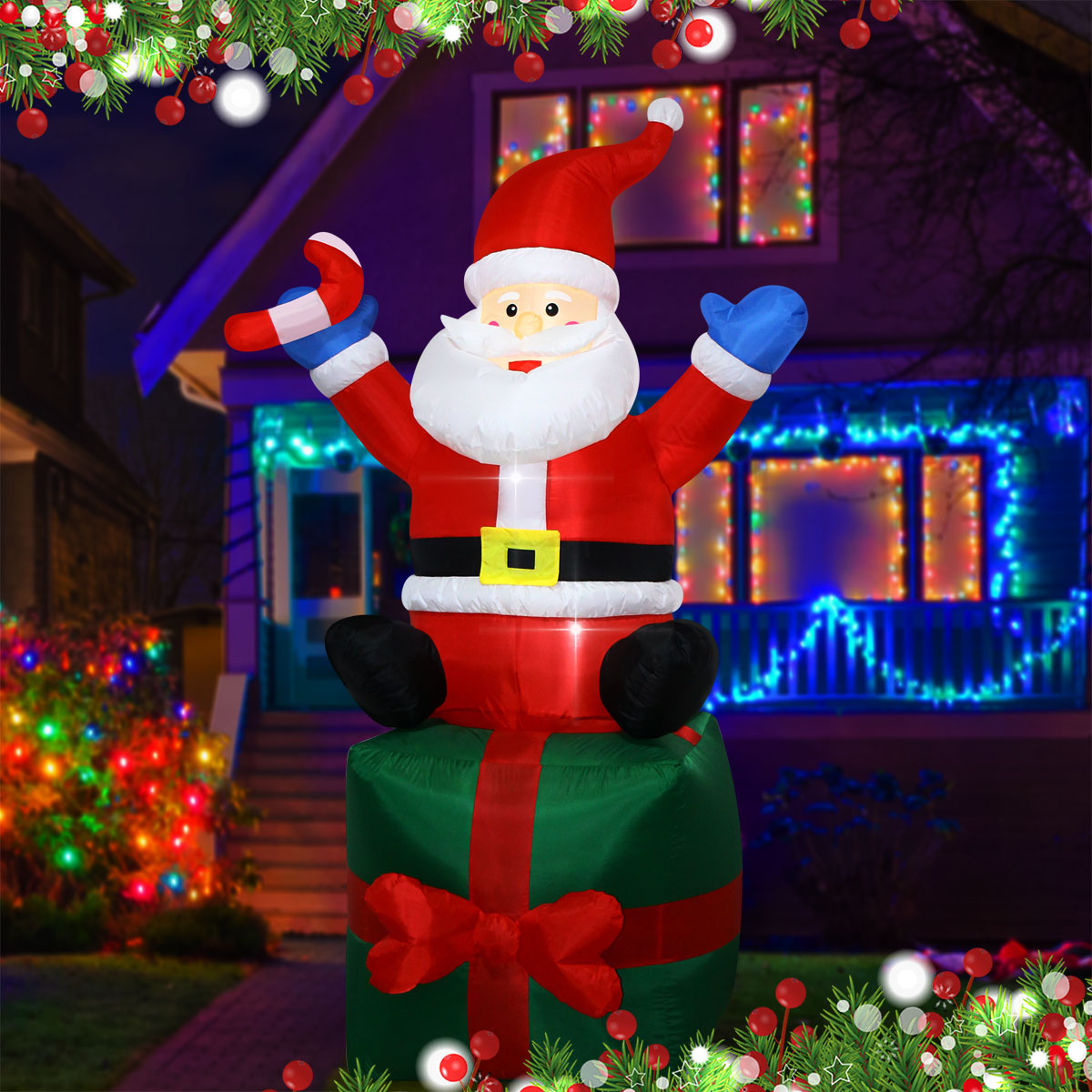 6FT Kerst Opblaasbare Kerstman - Outdoor Lighting Box recensie en prijs