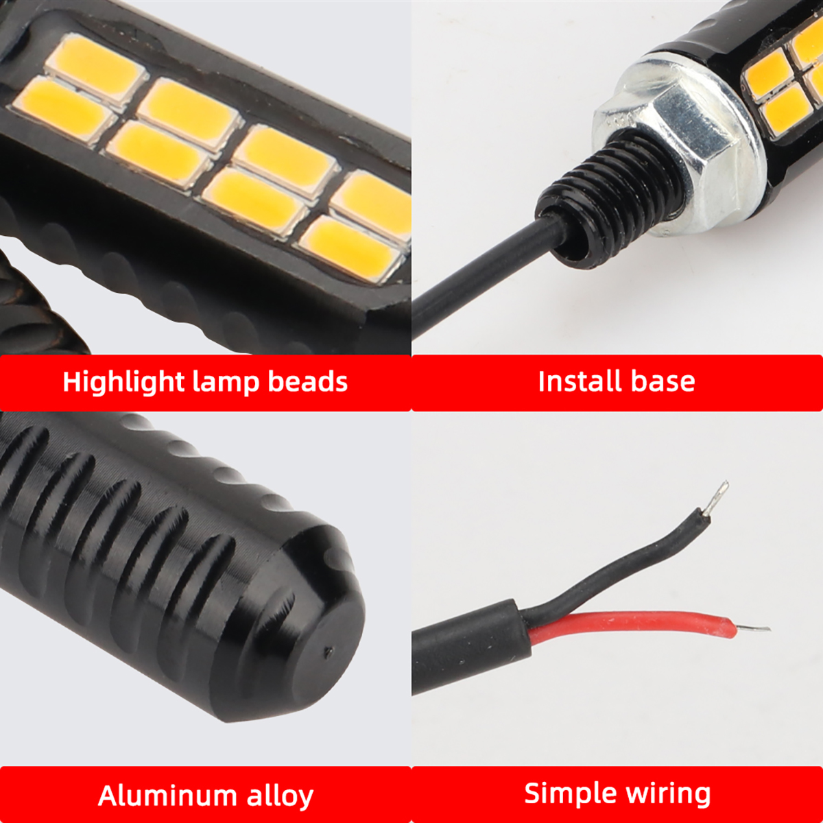 1 paar motor LED lampjes 8SMD  - Outdoor Lighting Yellow recensie en prijs