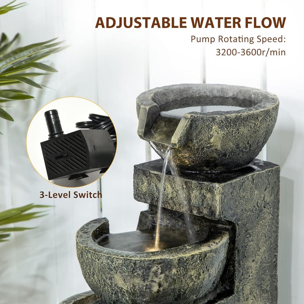 4-laags stenen waterval met wa - Outdoor Zen Lighting recensie en prijs